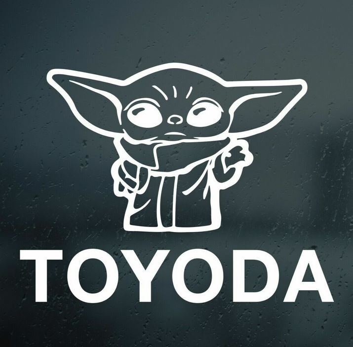 Funny Toyoda Star Wars Baby Yoda Grogu Decal Sticker Toyota Vinyl Window LAPTOP