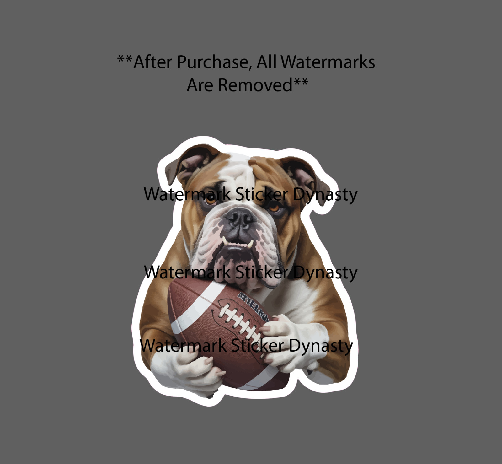 Bulldog Football Sticker Waterproof Decal Sports Dog College Mascot Gift NEW