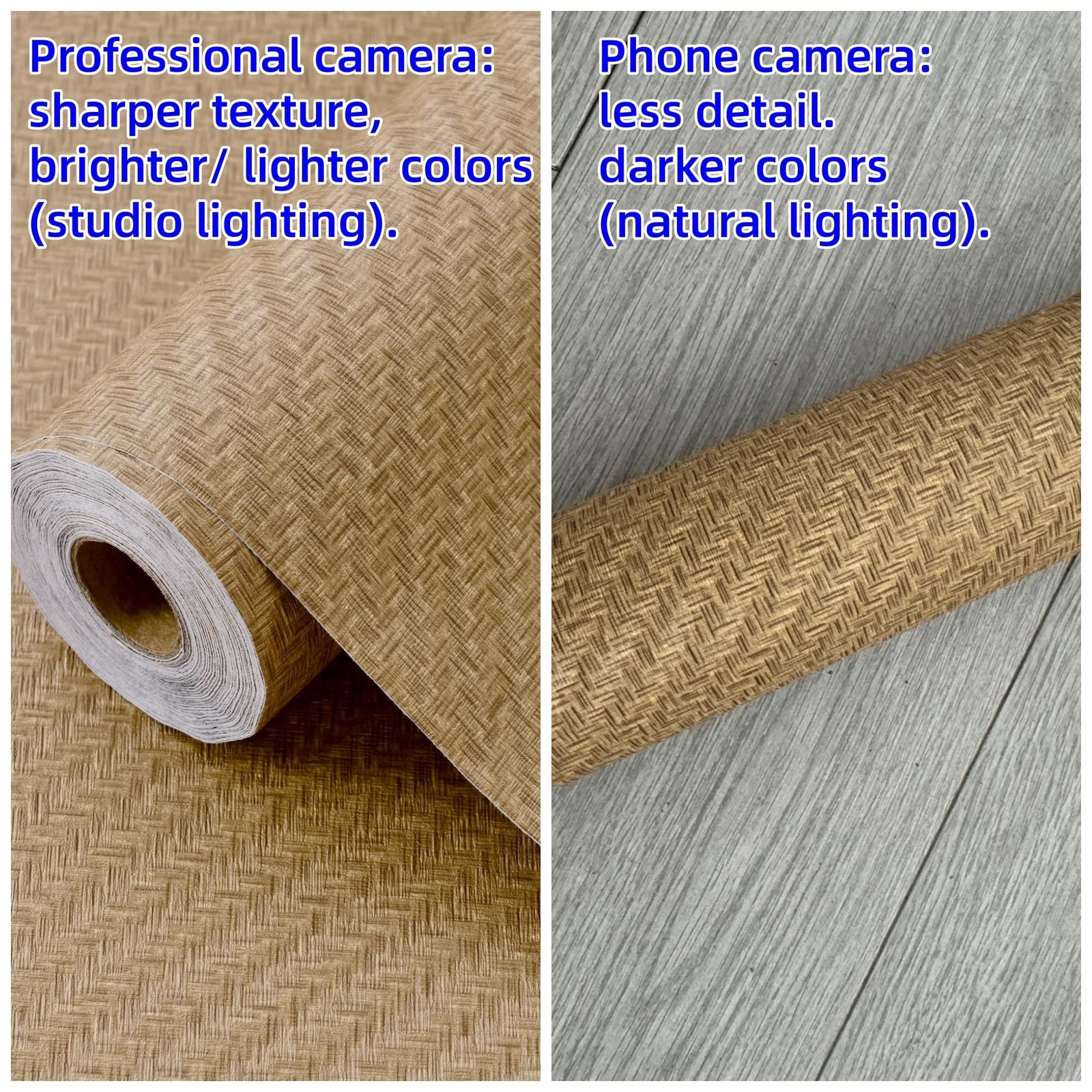 Haimin Fabric Wallpaper Textured Contact Paper (24in X 393in) Grasscloth Peel…