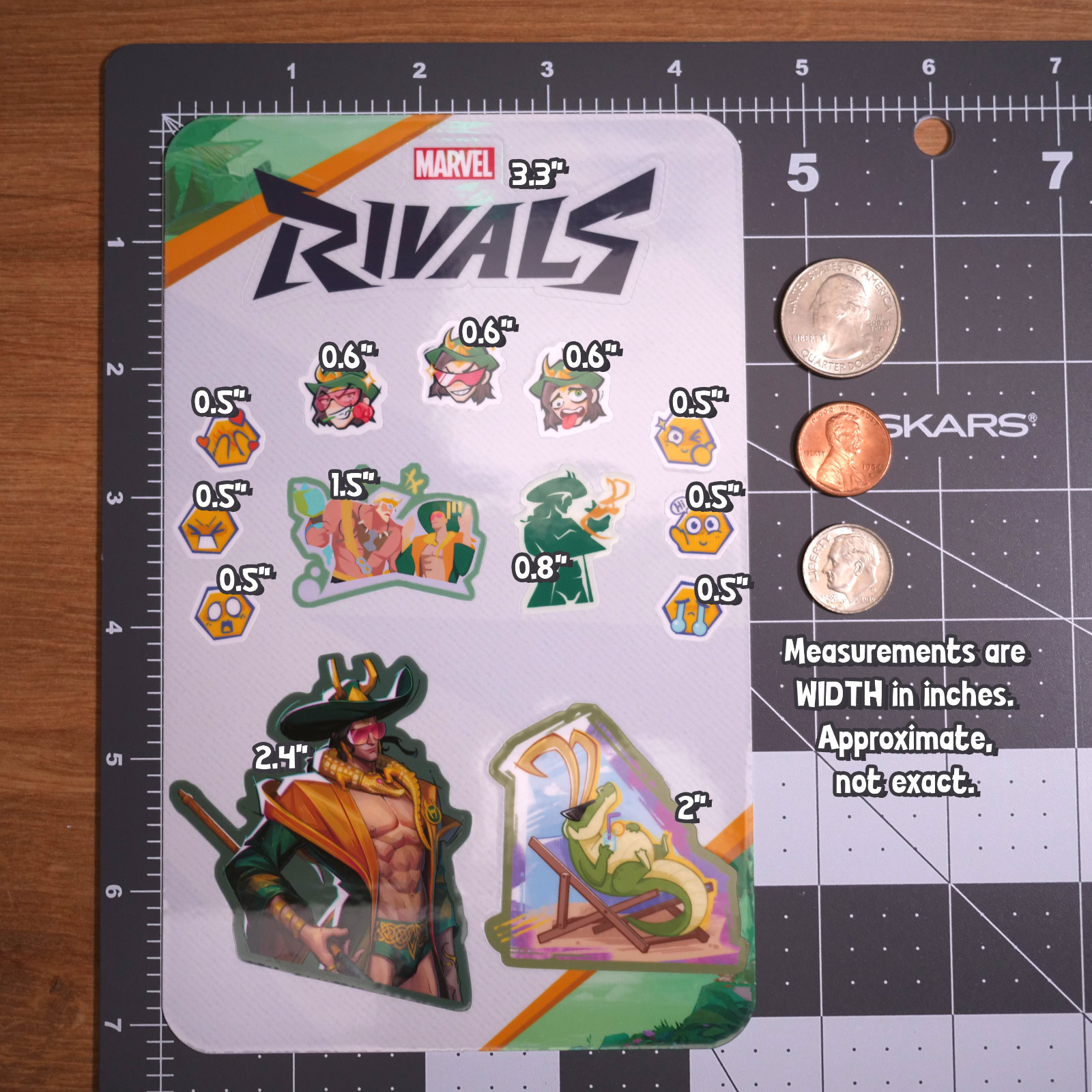 Marvel Rivals Summer Skins Sticker Sheets (Psylocke, Luna Snow, Thor, and Loki)