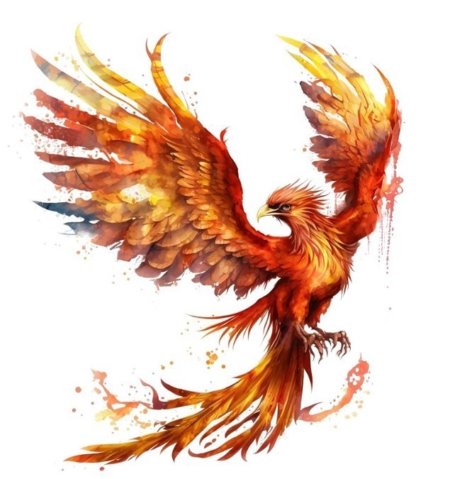 Beautiful Phoenix Flame 3" Sticker Label Card Gift Craft Journal Scrapbook