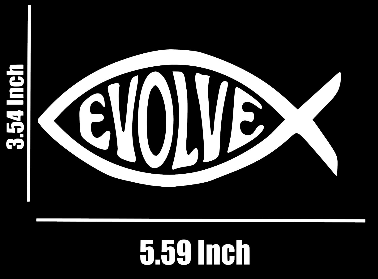 Evolve Fish Evolution Vinyl Decal Sticker Cars Trucks Vans Laptops 5.59" x 3.54"