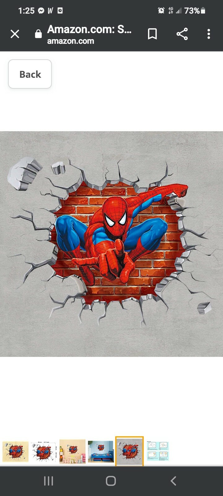 US 3D Wall Stickers Spider man Spiderman Cartoon Room Decal Wallpaper Removable