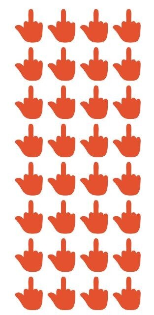 Middle Finger Stickers Sticker Orange 1" DC14-035