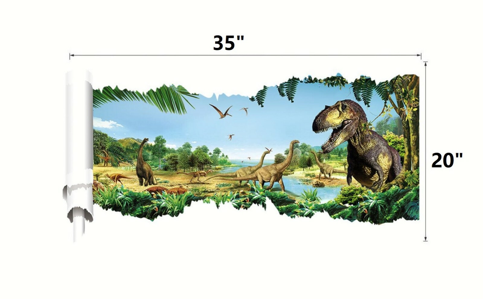3D dinosaur Jurassic Removable Wall Stickers Decal Kids bed room Living room USA