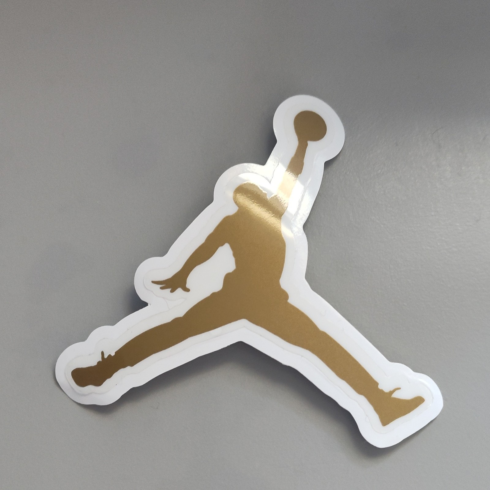 Jordan Gold Air Jordan Basketball Silhouette Vinyl Sticker for Wall Car Window