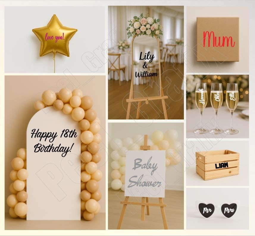 Personalised Name Vinyl Sticker Word Text Cut Fancy Font Sticker Sentence custom