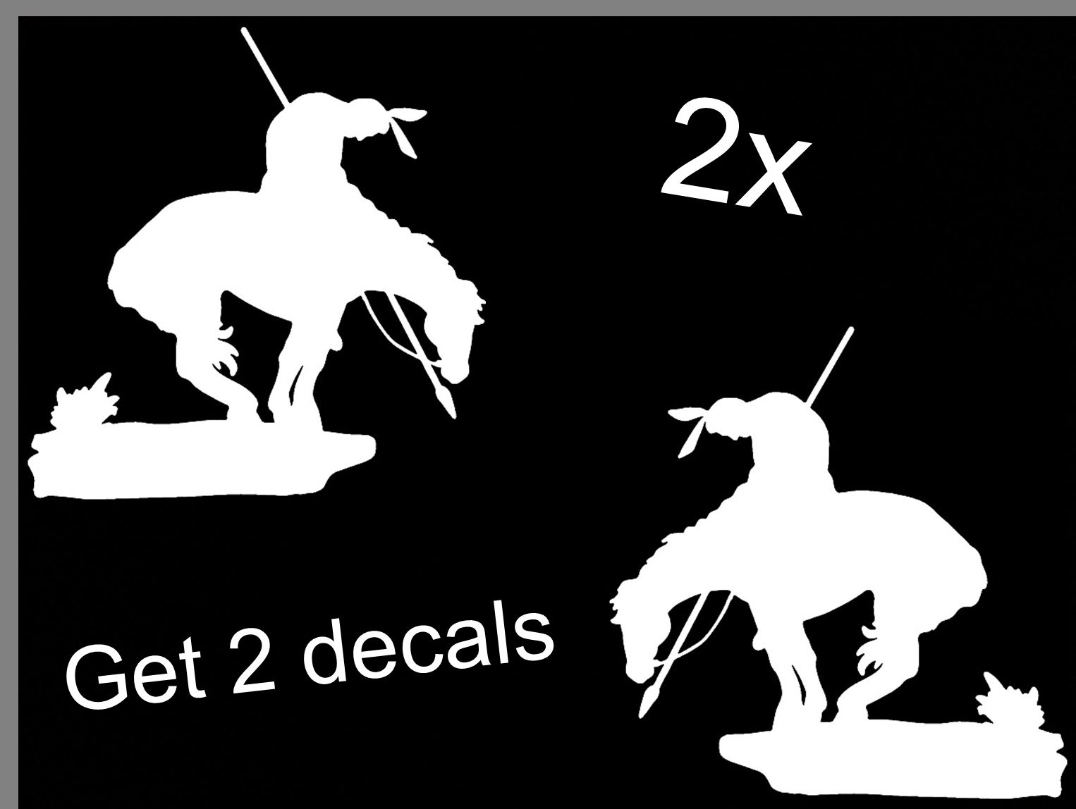 2X LARGE 12.5X12" Indian Warrior End of the Trail Vinyl Decal Stickers