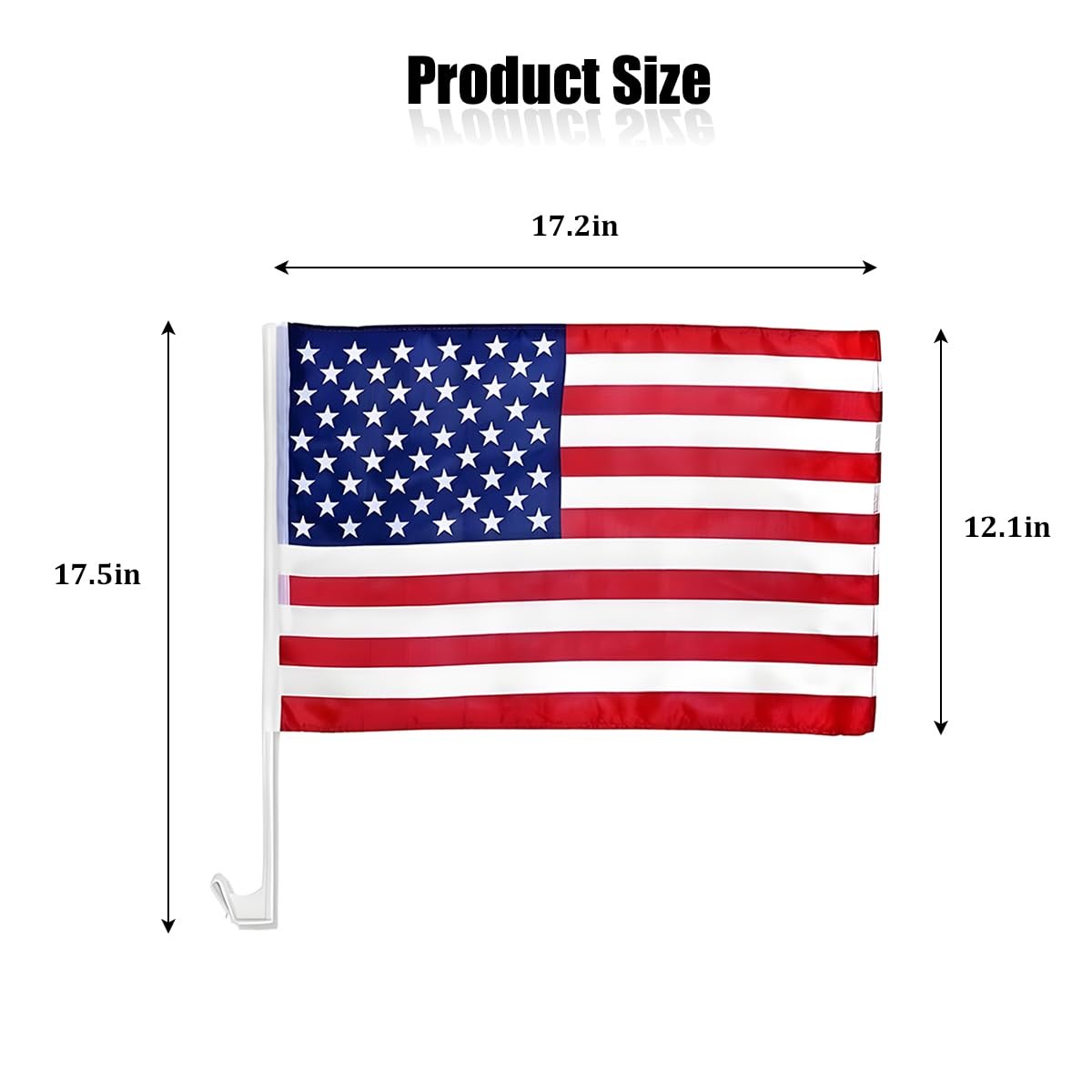 2 Pack 17×12 Inch American Car Flags with Window Clip Vehicle Window Mount Flag