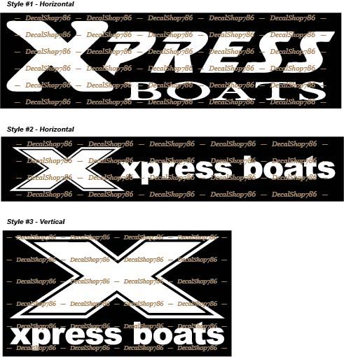XPRESS Boats – Fishing/Outdoor Sports – Vinyl Die-Cut Peel N' Stick Decals