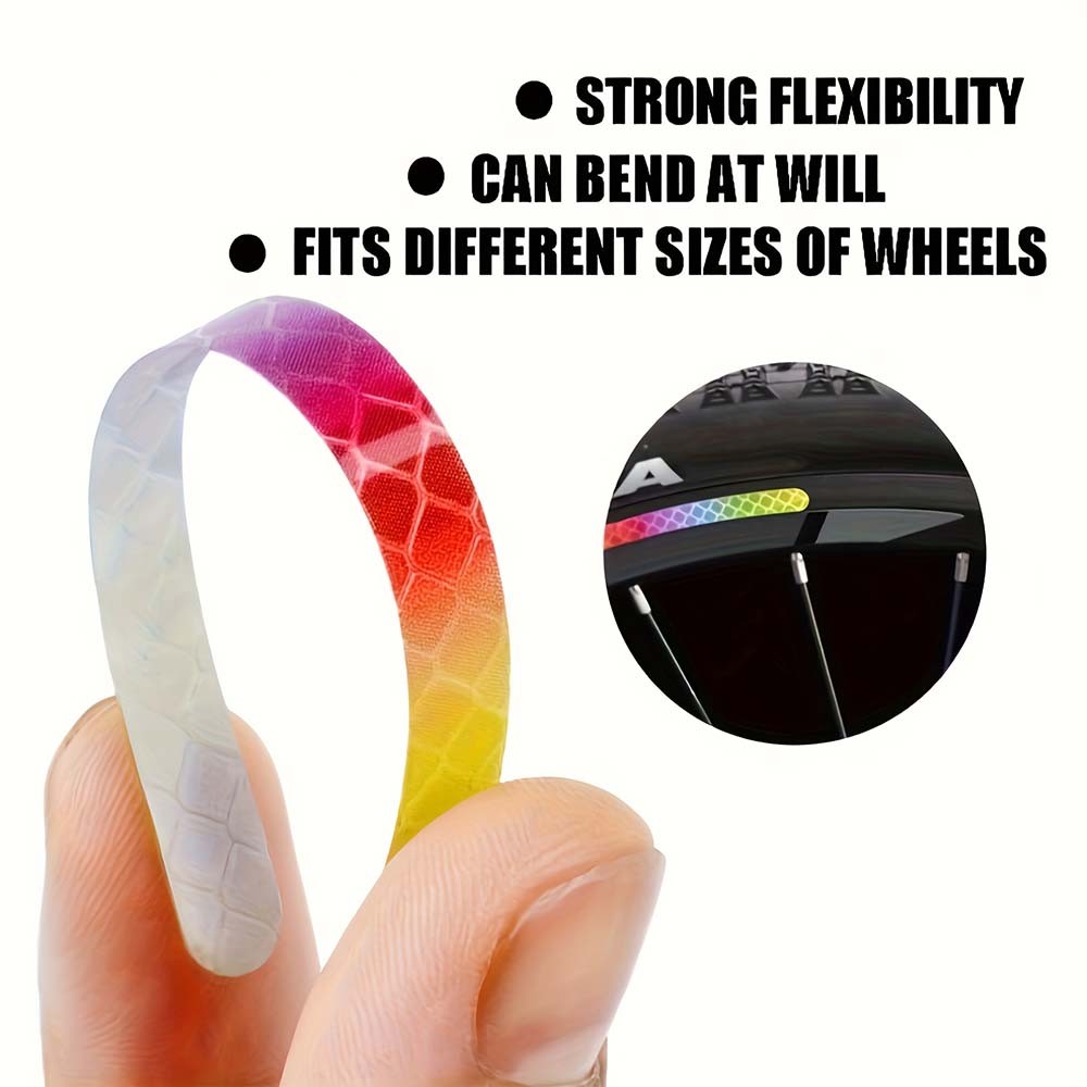 20PCS Non-Damaging Lightweight Compact 20PCS Bicycle Striped Reflective Stickers
