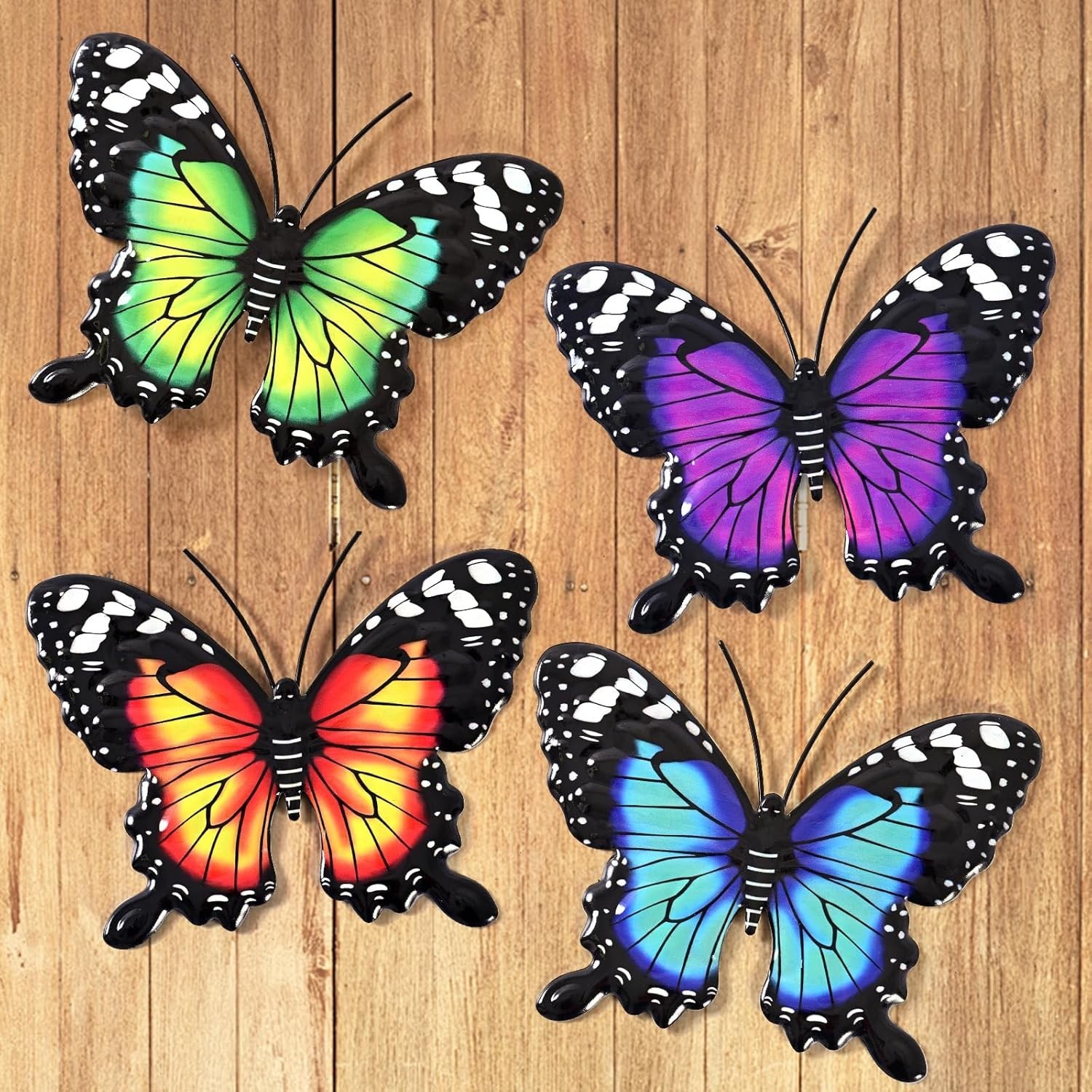 Metal Butterfly Wall Decor – 4 Pack Vibrant Hanging Art for Indoor & Outdoor