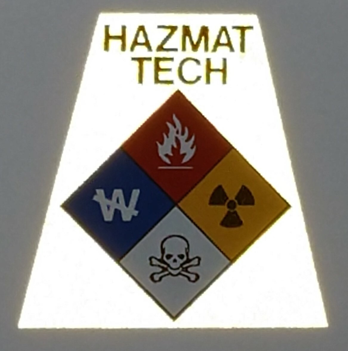 Reflective Fluorescent Yellow HAZMAT Tetrahedron Fire Helmet Decal You Pick