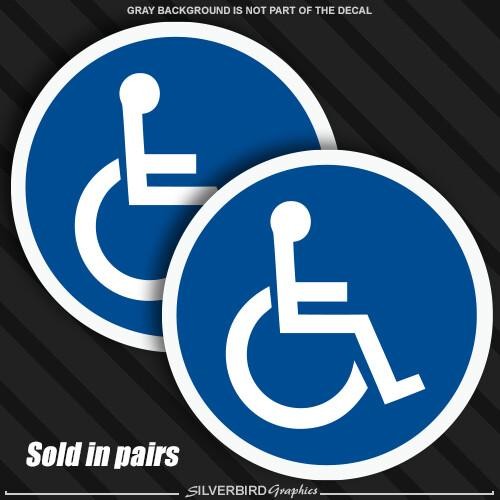 Handicap sticker disabled parking 3M vinyl car vehicle window wheelchair 2 pack