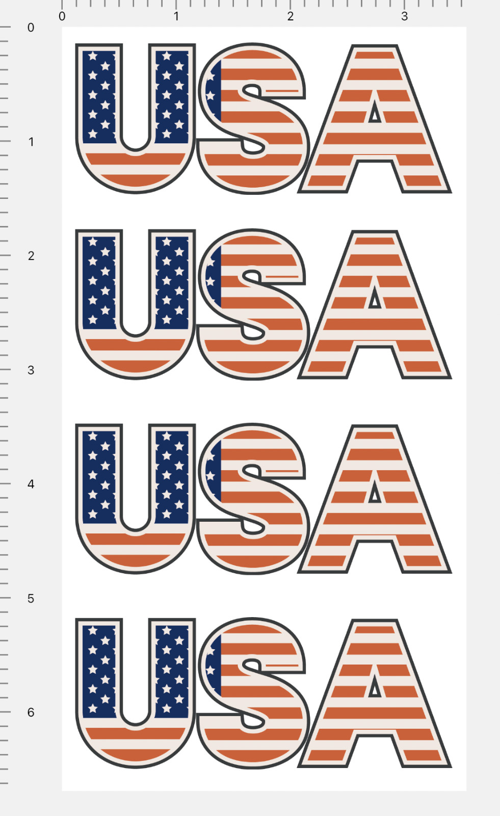 Patriotic USA Stickers American Flag Lettering Decals Red White Blue 4 Per Page