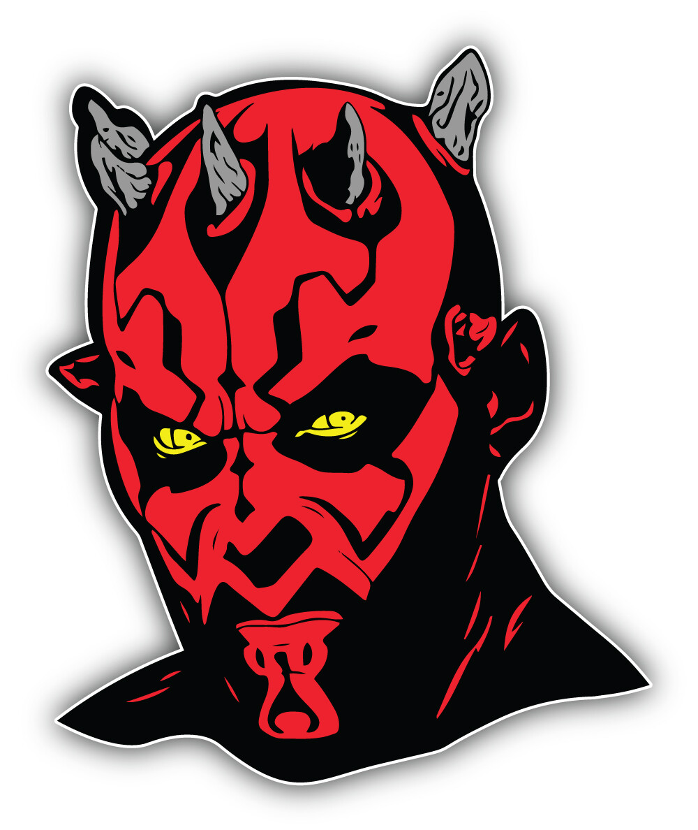 Star Wars Cartoon Darth Maul Head Sticker Bumper Decal – "SIZES"