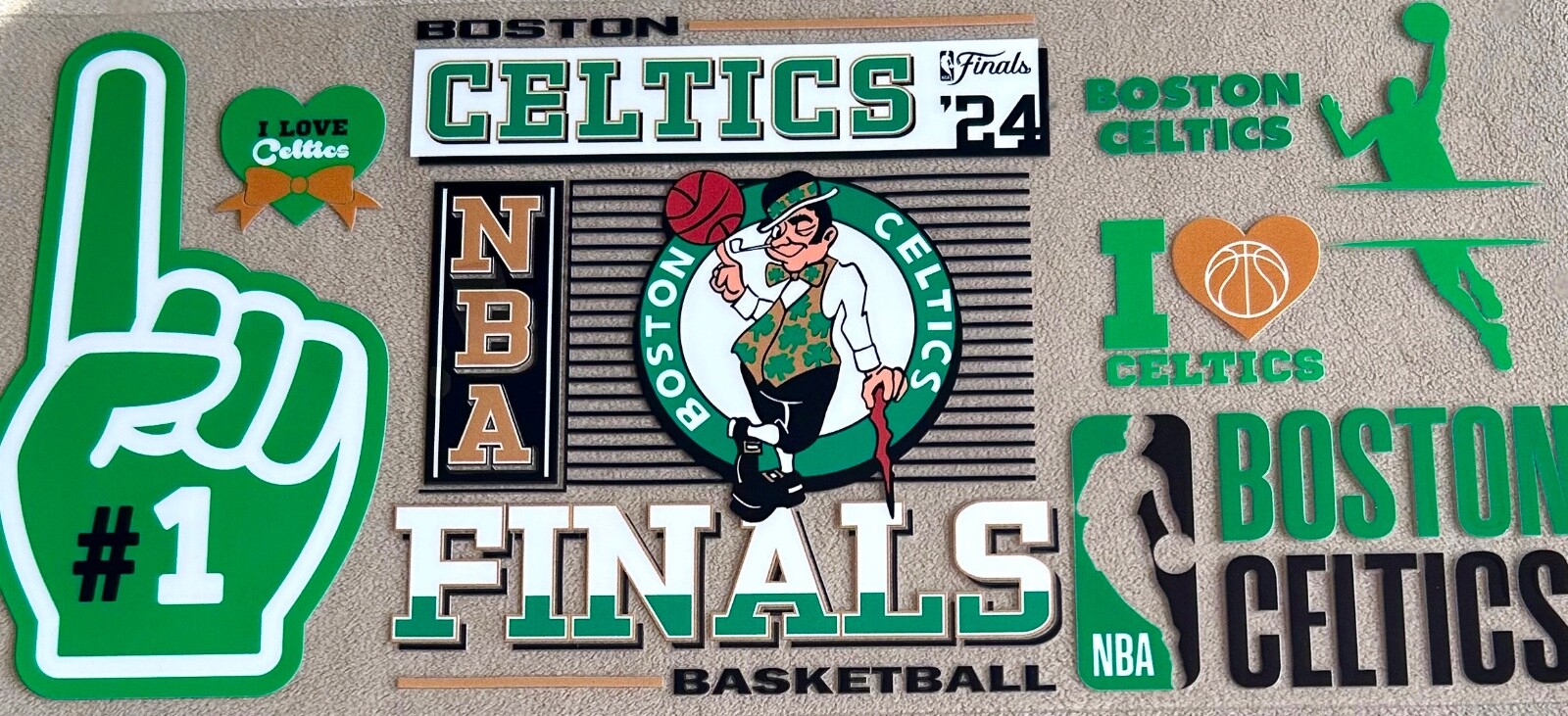 NEW BOSTON CELTICS UV DTF Transfer Stickers Cup Wrap DIY Glasses Bottles
