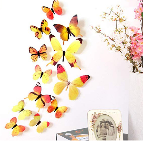 12pcs 3D Butterfly Art Wall Mural Stickers Home Decorations