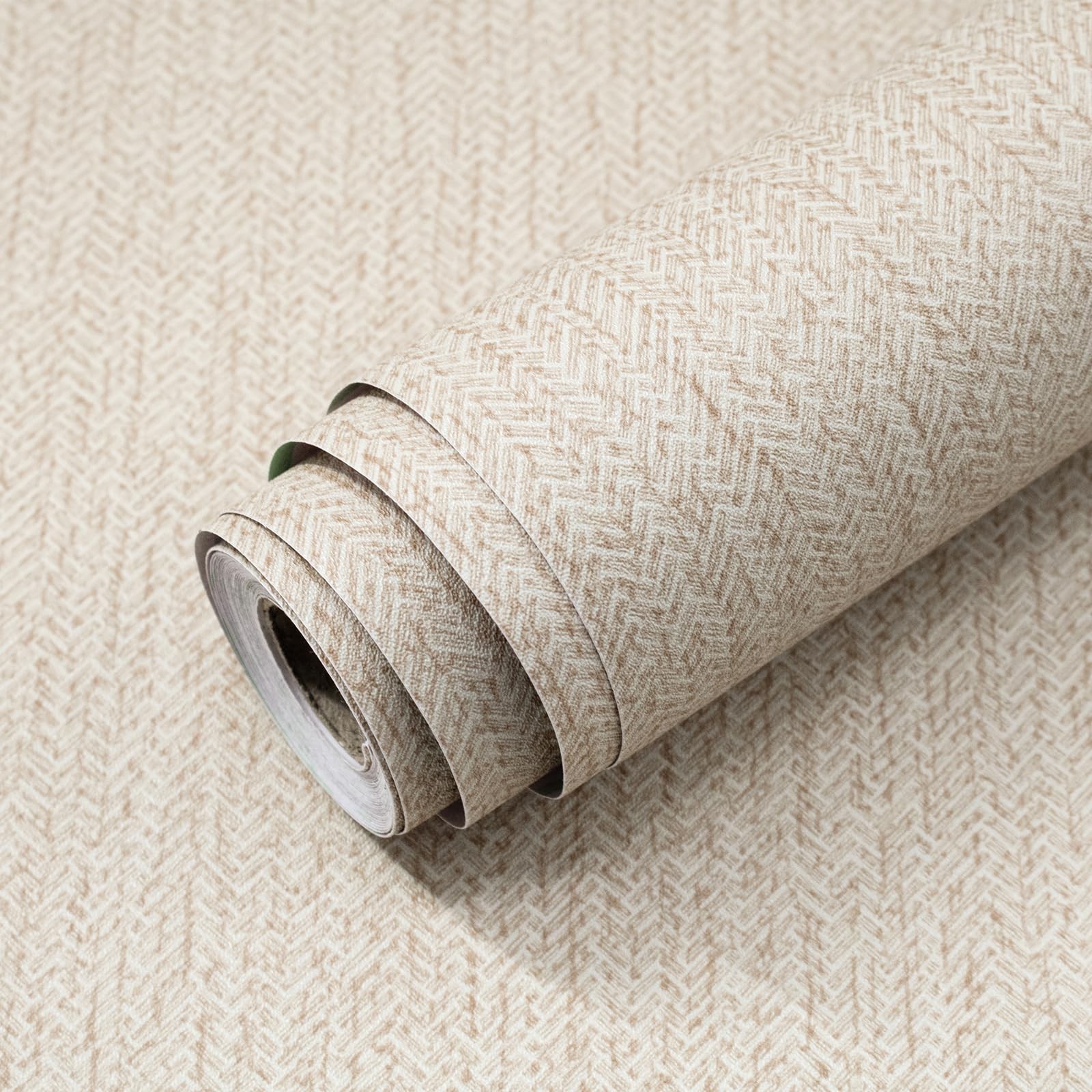 Grasscloth Peel and Stick Wallpaper Beige Contact Paper 15.7inch x 118.1inch …