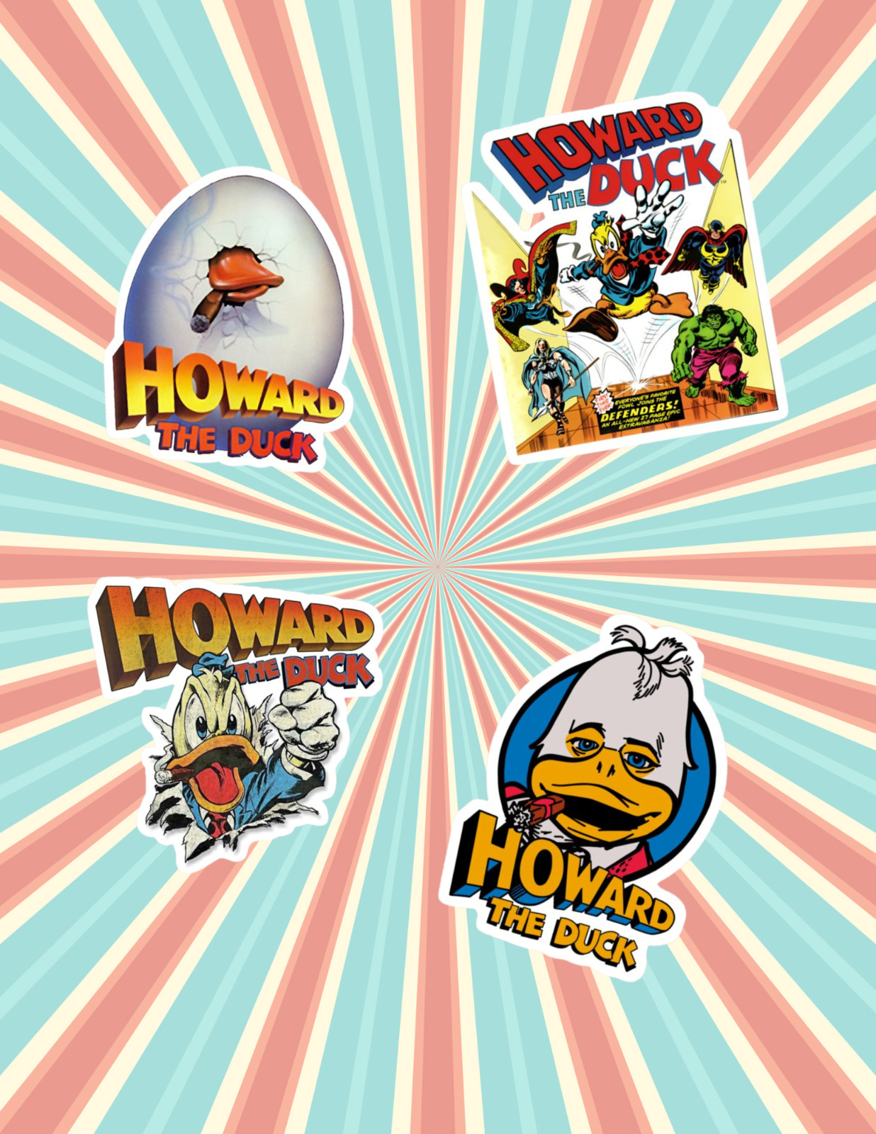Howard The Duck 80's 4pc Sticker Pack