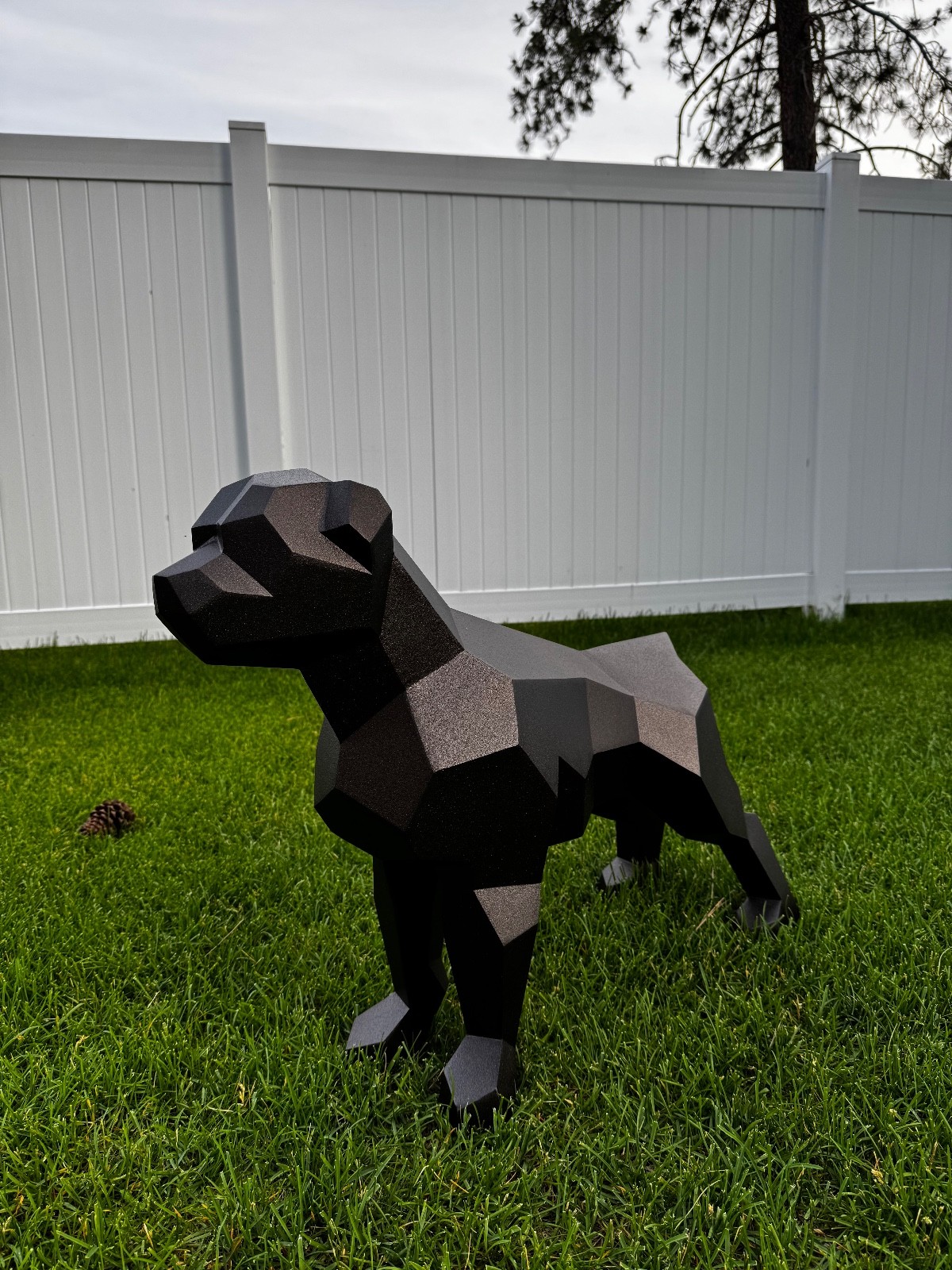 polygonal dog geometric sculpture handcrafted