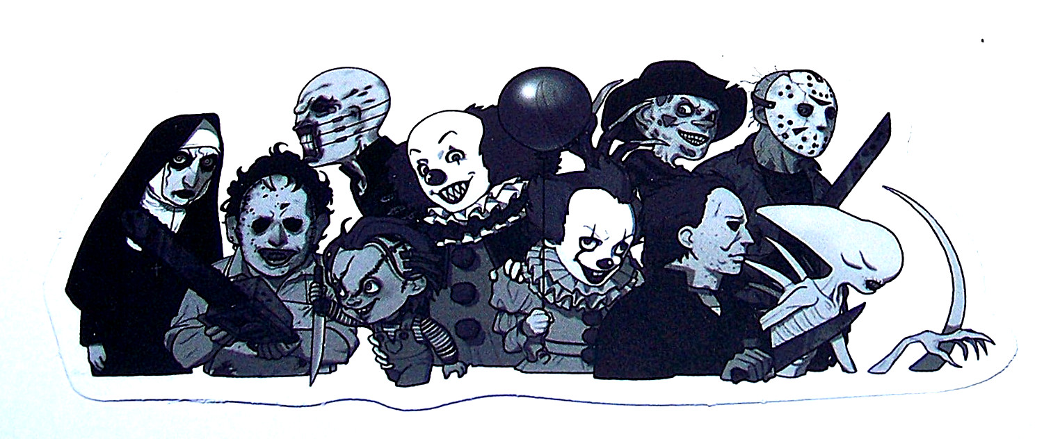 CLASSIC MONSTERS Cut Sticker Decal Movie Horror Film Freddy Michael Myers Jason