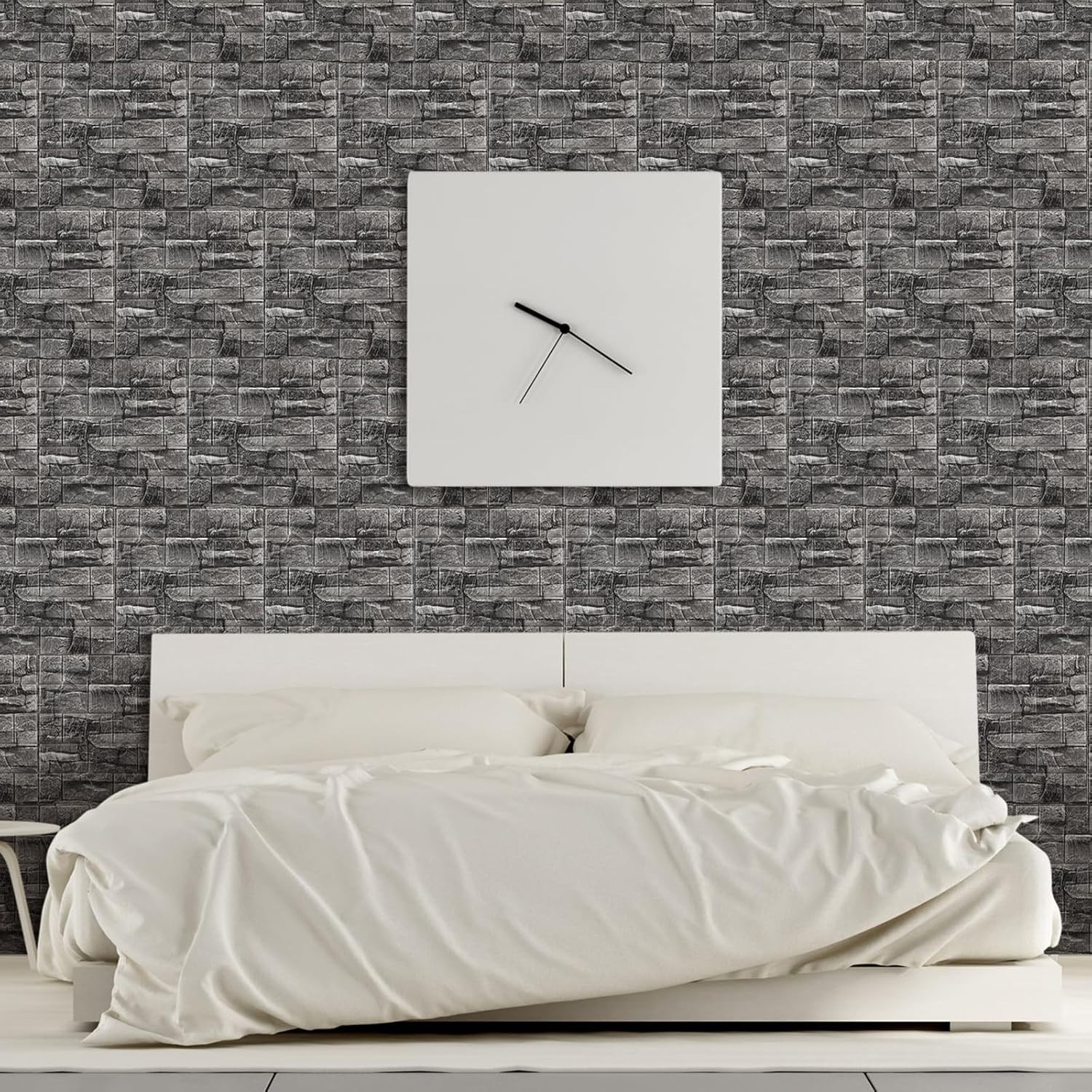 Peel Stick Brick Wallpaper 30 Panels 3D Foam Decorative Wall Tiles Black 28.8ft²