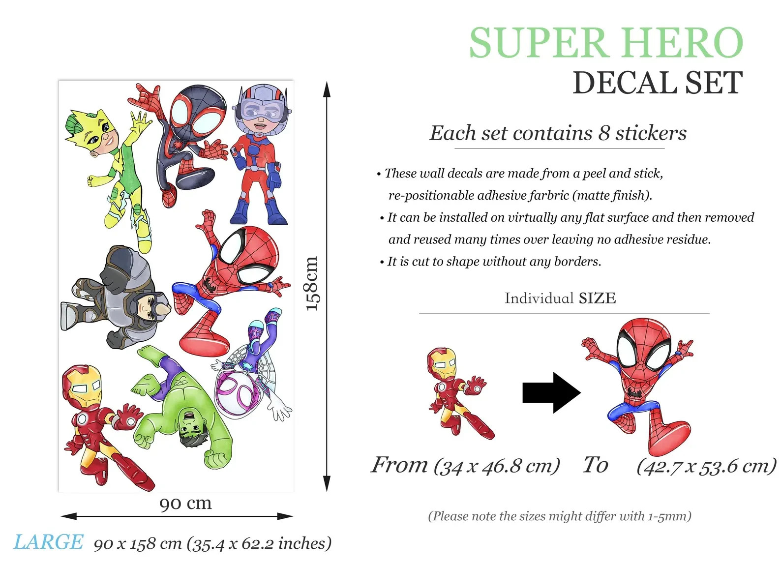 Spidey and his Amazing Friends Hulk Spiderman Thor Panther Wall Decal