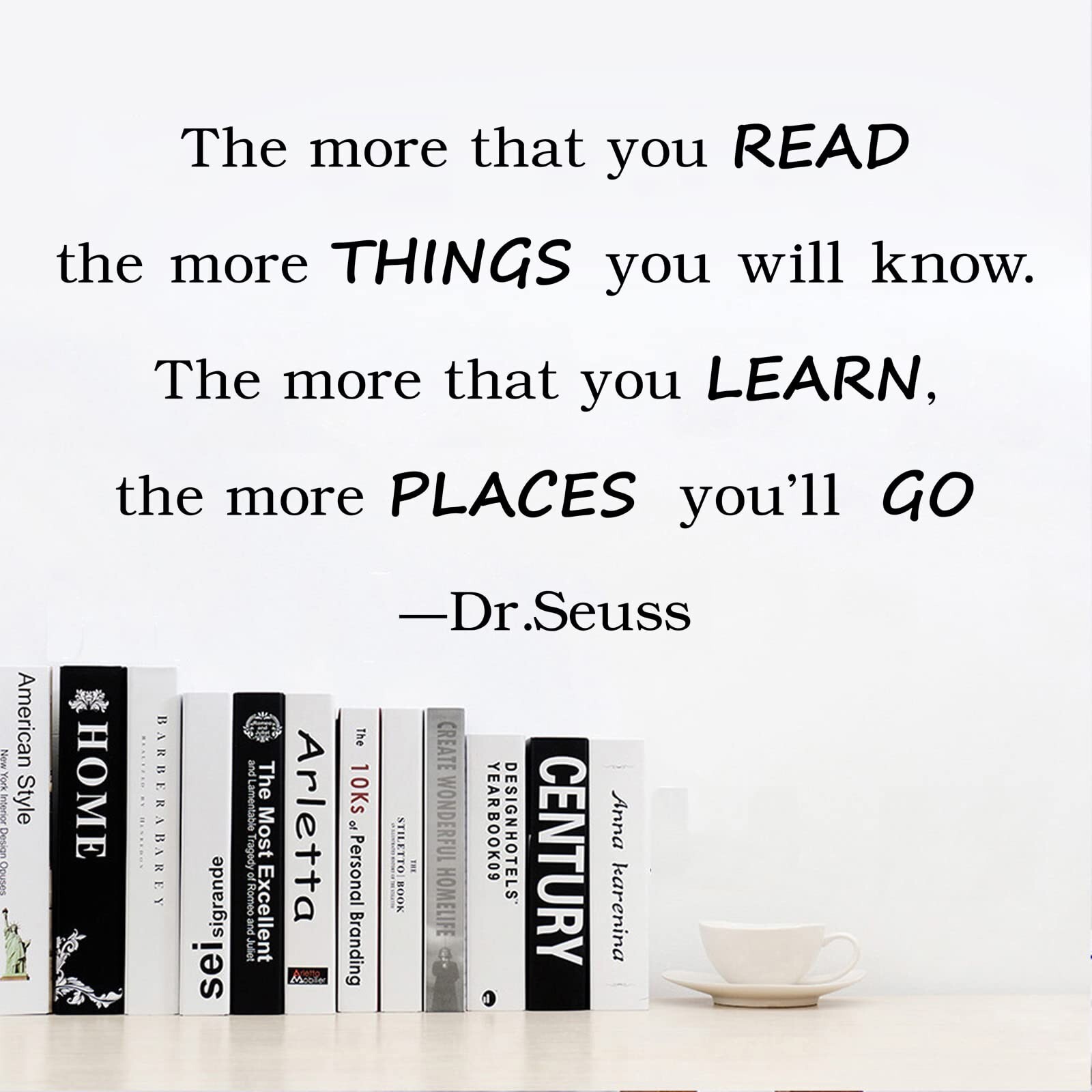 Reading Wall Decals Quotes The More That You Read The More You Know Dr.Seuss …