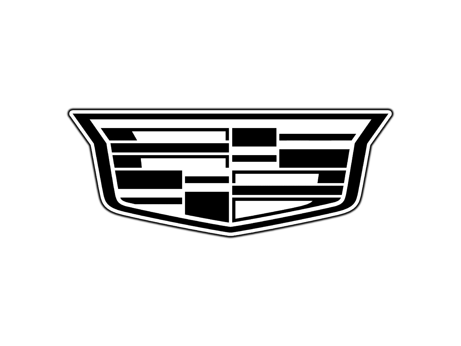 #0683 Cadillac Black And White Logo #1 Waterproof Vinyl Sticker Decal Die-Cut