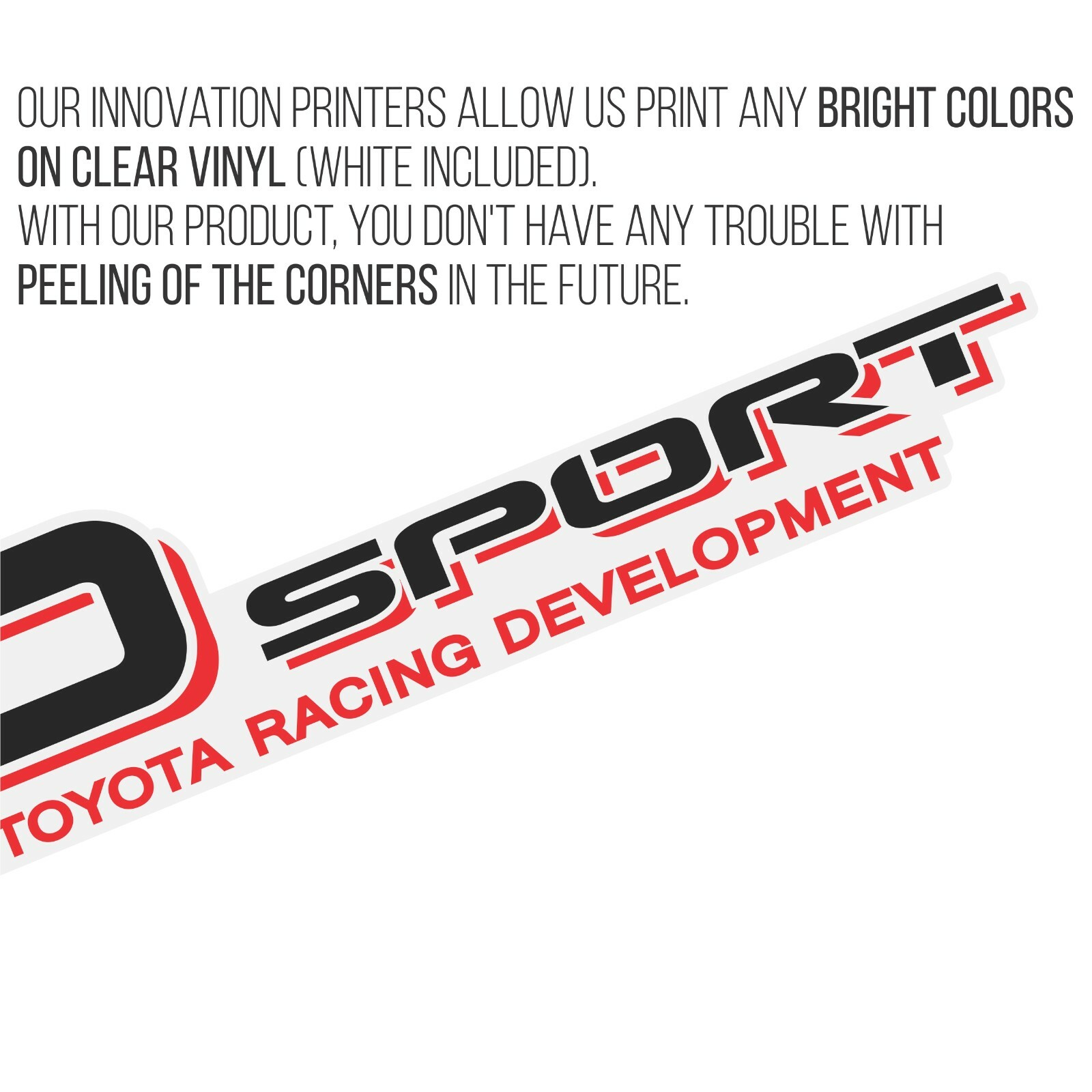 TRD SPORT TOYOTA RACING DEVELOPMENT Truck Decal Set of 2 Clear Vinyl Sticker