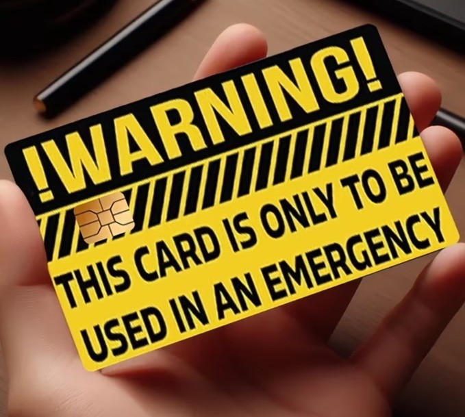 Emergency Use Only Credit Card Debit Card Skin Funny Decal Wrap Sticker Decal