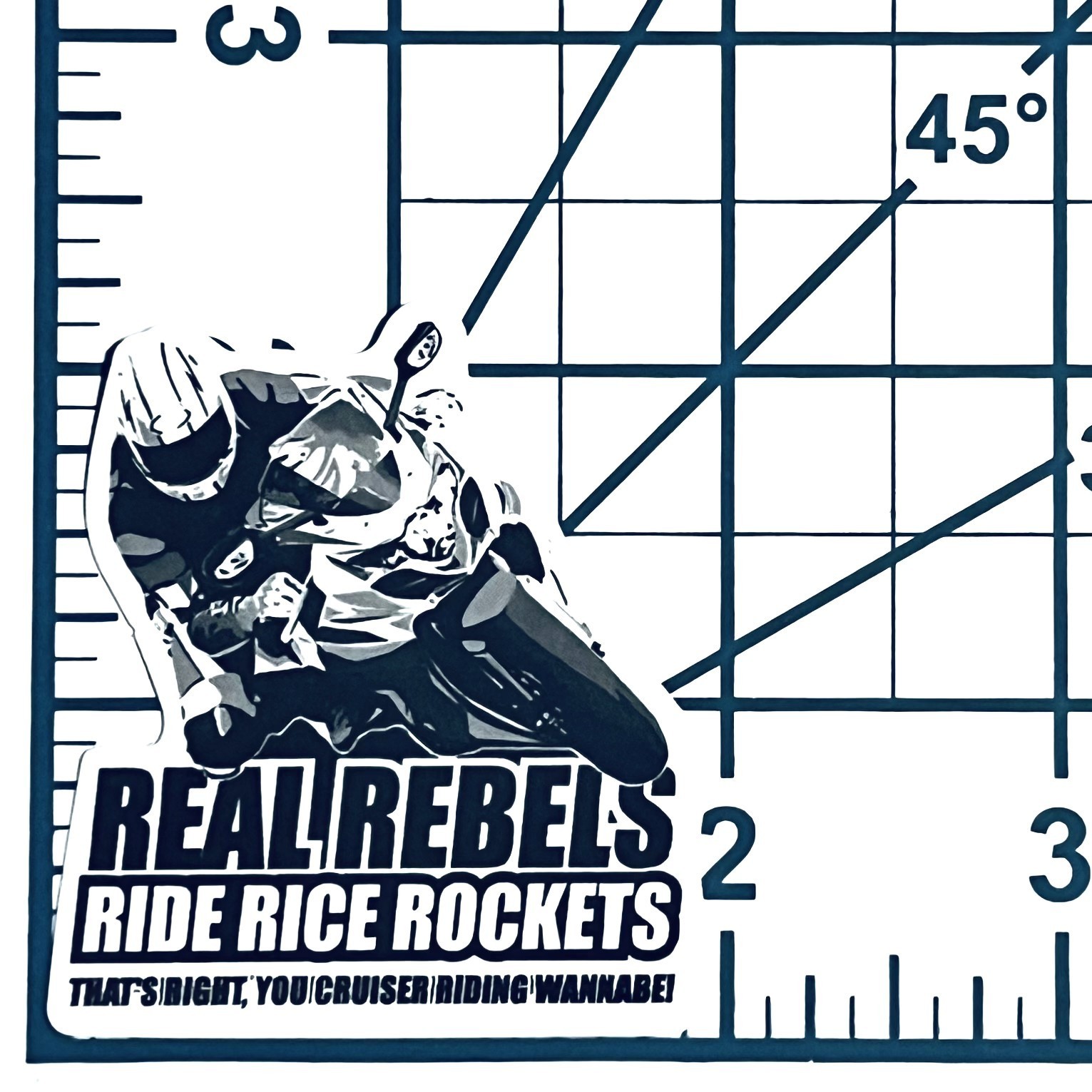 Real Rebels Ride Rice Rockets Vinyl Sticker Die Cut Decal Sportbike Moto Biker