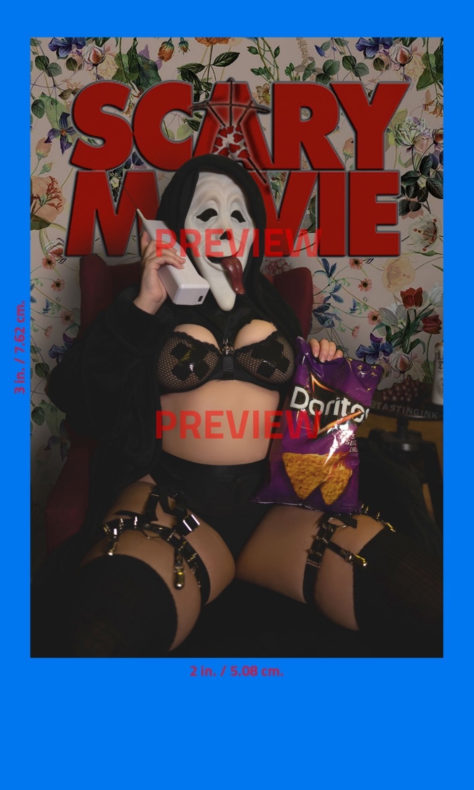 Scary Movie Sticker (GHOSTFACE SEXY BABE MOVIE) 2×3 in. Adhesive Photo Print