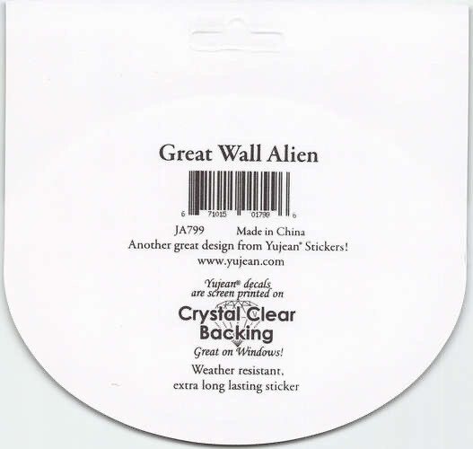 Alien World Tour Great Wall of China Graffiti Die-Cut Decal Sticker New Tourist