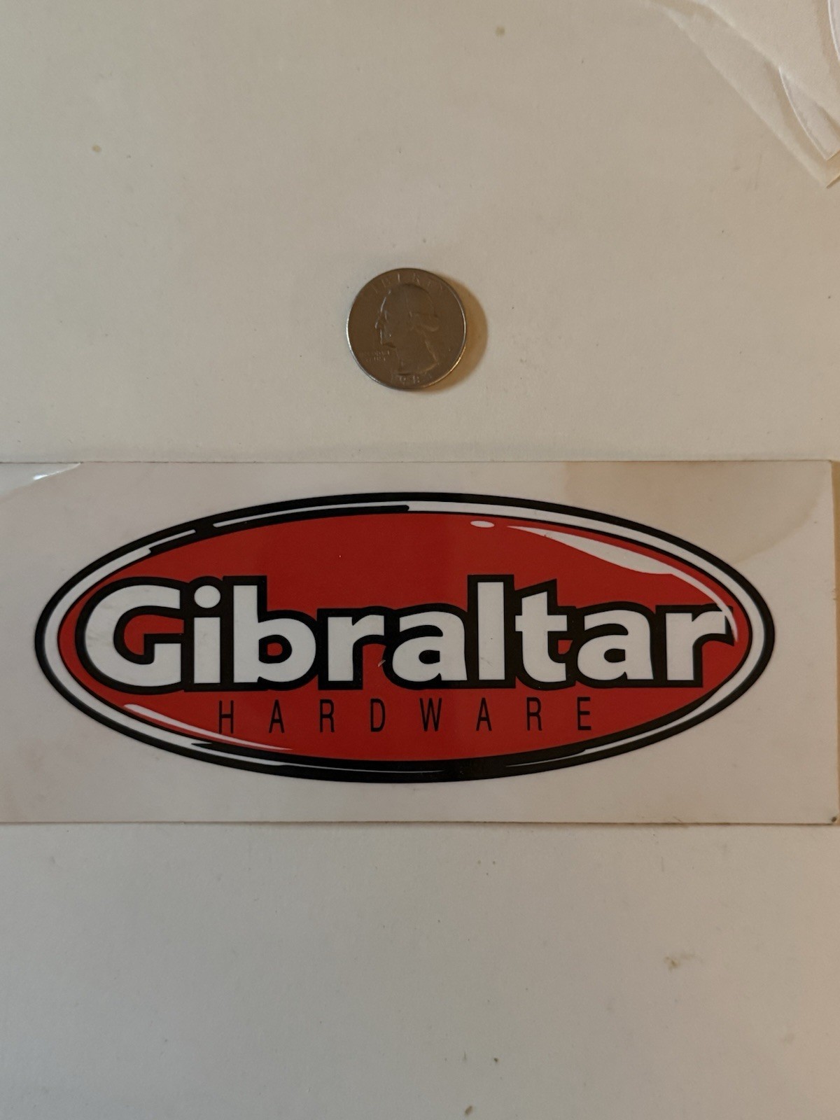 Gibraltar Red White Black Vinyl Sticker Oval Logo Self-Adhesive for Wall