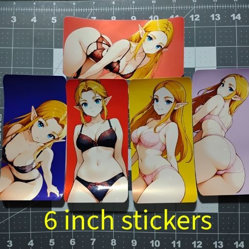 Lot Of 5 Anime Waifu Zelda Vinyl Ecchi Lewd Decal 6 Inch Waterproof Sticker Set