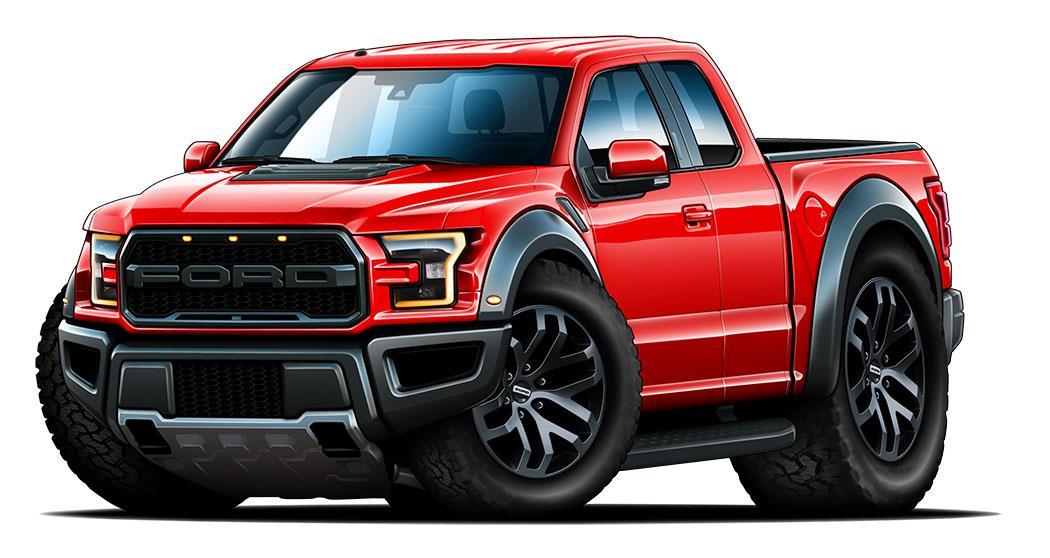 2017-20 Ford Raptor F150 Pickup Truck Car-toon Wall Art Graphic Sticker
