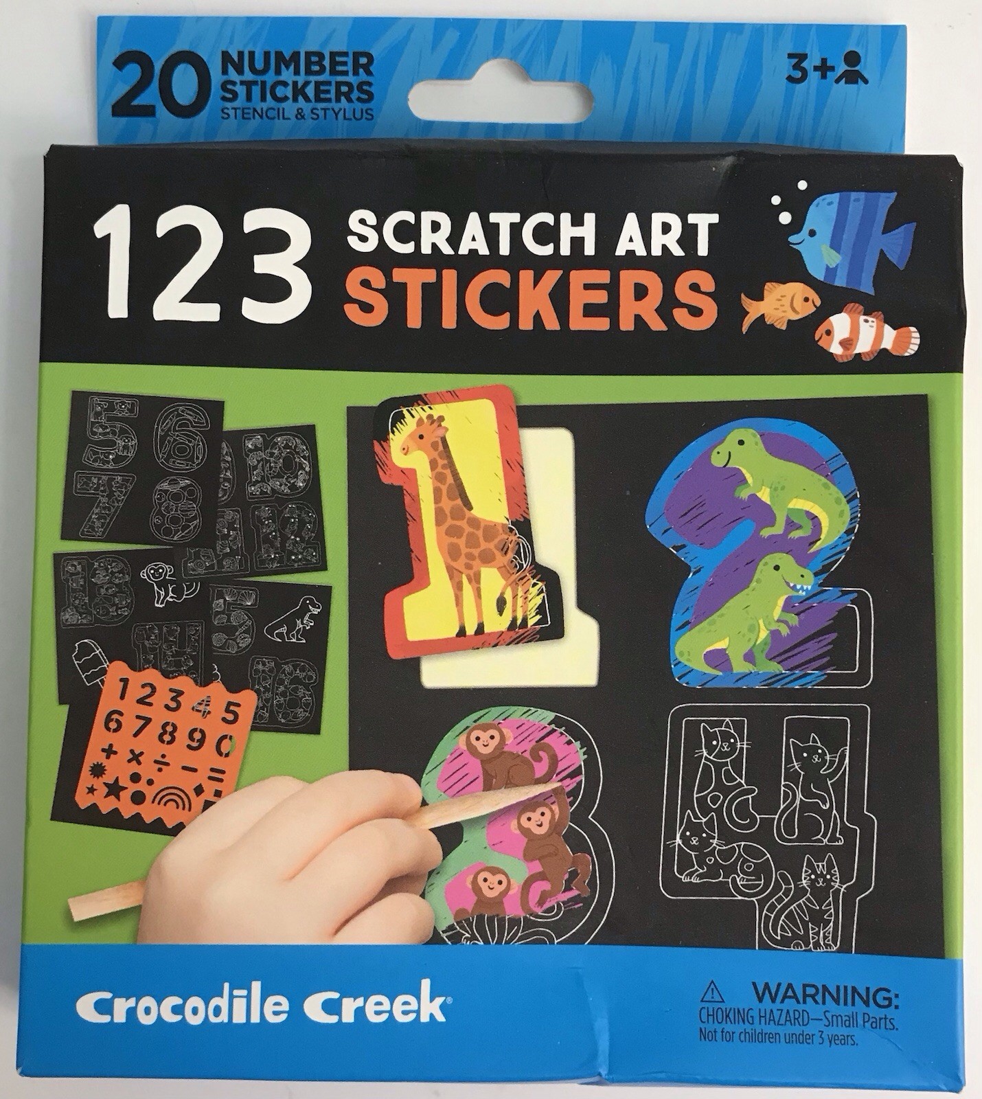 Crocodile Hunter ABC Scratch Art Sticker x 2 & 123 Scratch Art Stickers x 2 NEW