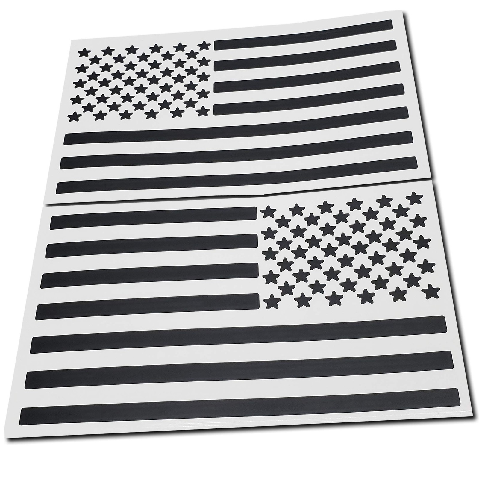 Az Auto Graphics USA American Flag Decal (4" x 7", Matte 4" x Black