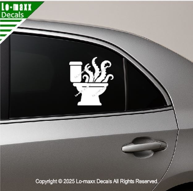 Octopus Tentacles Toilet Pictogram Restroom Vinyl Decal Unnatural Origins