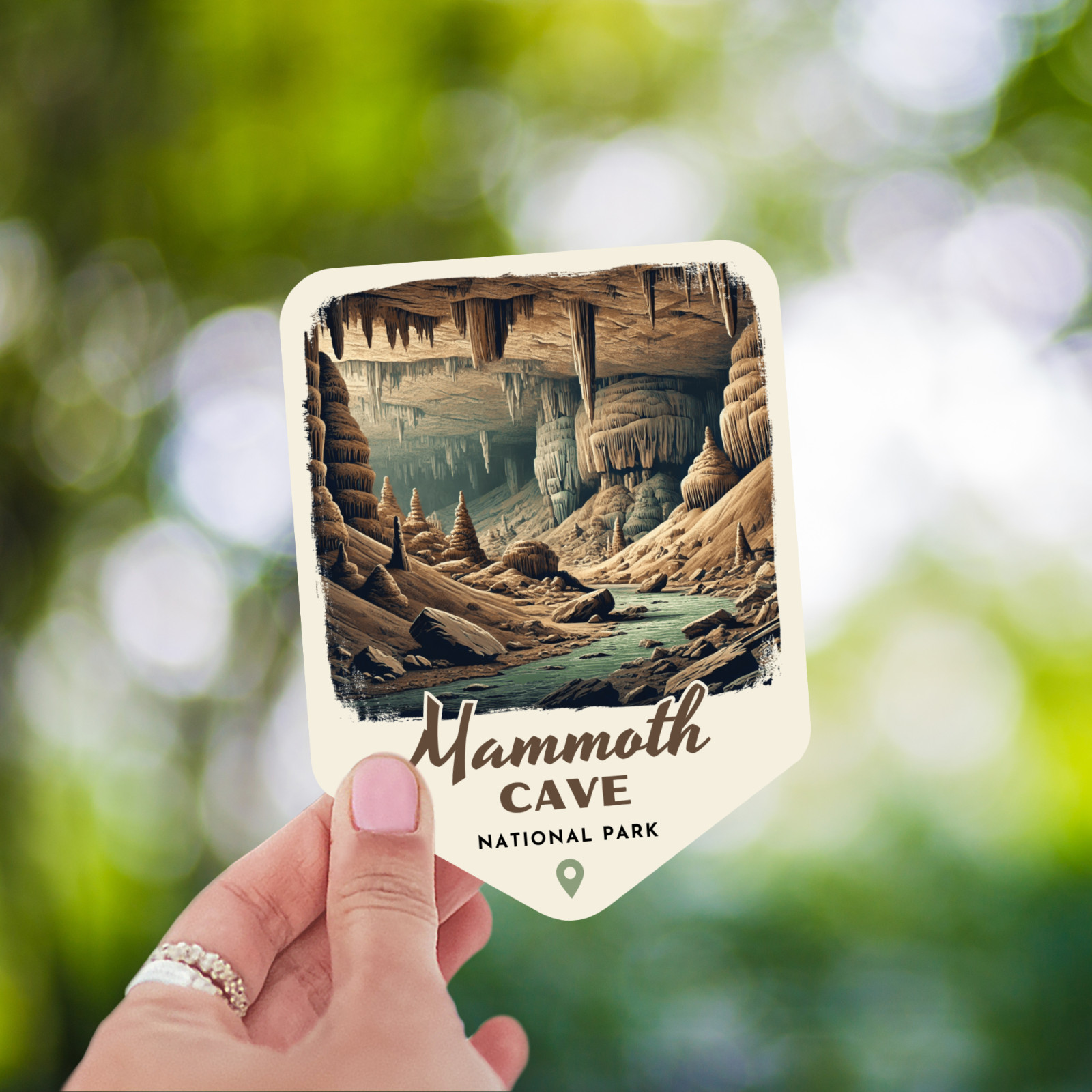 Mammoth Cave National Park Kentucky Sticker Retro Style Waterproof Decal