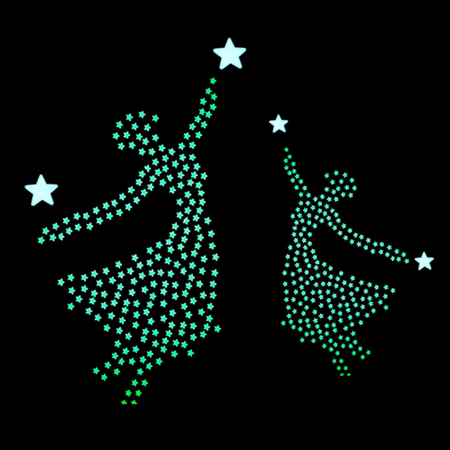 200PCS 1.2" Glow in the Dark Luminous Stars Fluorescent Noctilucent Plastic W…