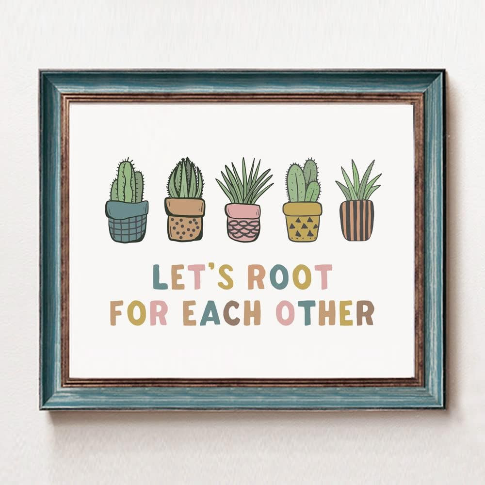 Let'S Root for Each Other, Kids Bedroom Wall Art Decor, Children'S Inspiration Q