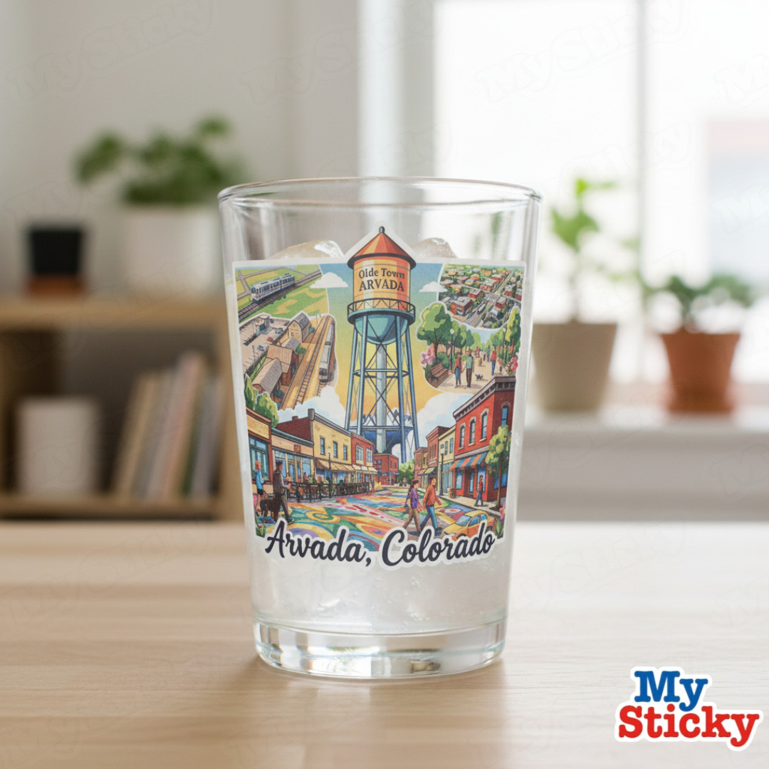 Olde Town Arvada Colorado Vinyl Sticker Travel Memorabilia Water Tower Decor NEW
