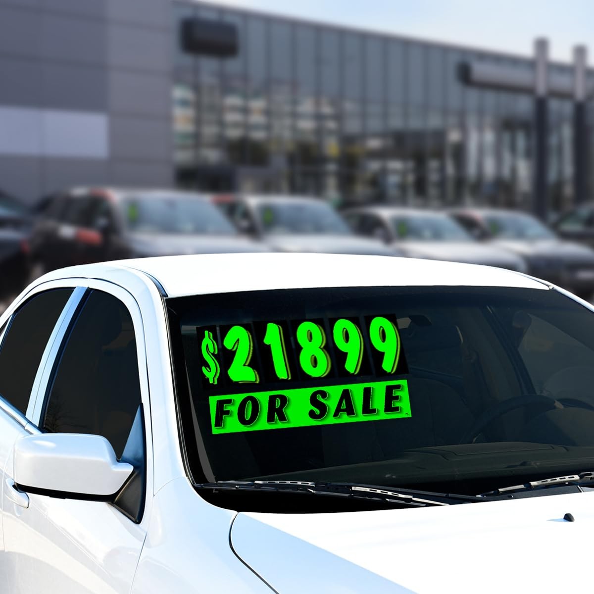 Vinyl Number and Decals 13 Dozen Car Lot Windshield Pricing Stickers (Green 2…