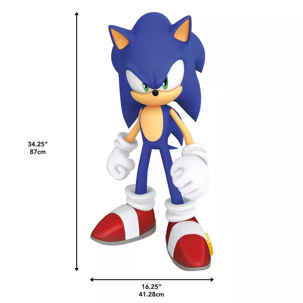 9-Piece Sonic the Hedgehog 36.5 In. X 17 In. Blue Sonic Wall Decals