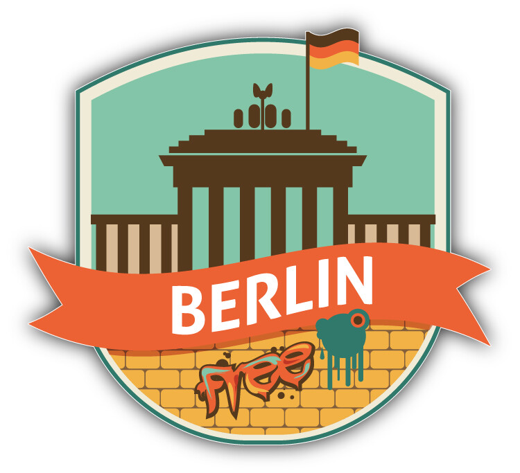 Berlin City Germany Travel Label Badge Car Bumper Sticker Decal