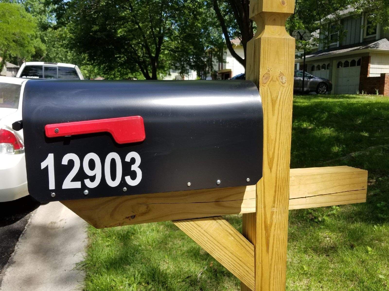 PAIR of Mailbox Numbers Decal stick vinyl for Home Address Reflective Options