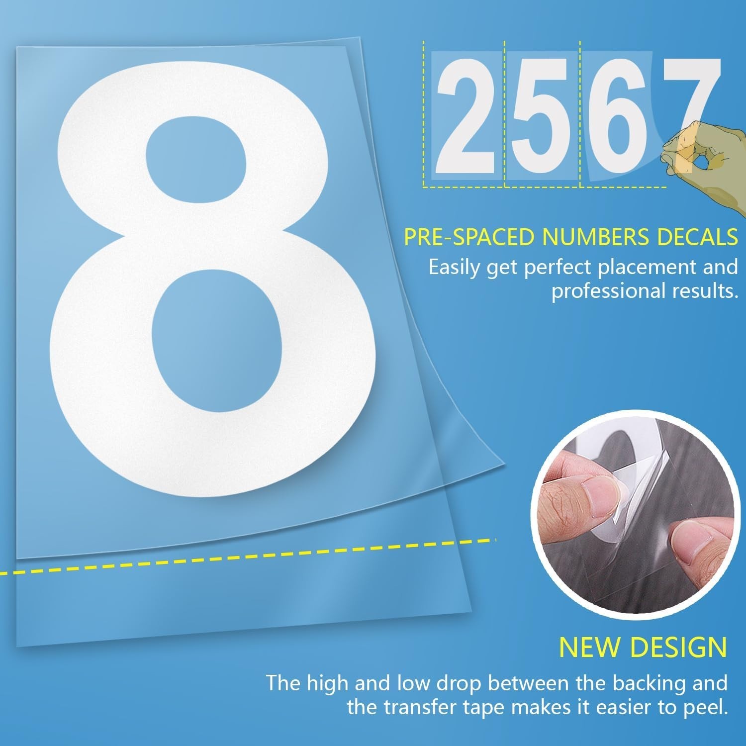 Modern 2" Waterproof Reflective Address Numbers – Die Cut Vinyl Decals Pack